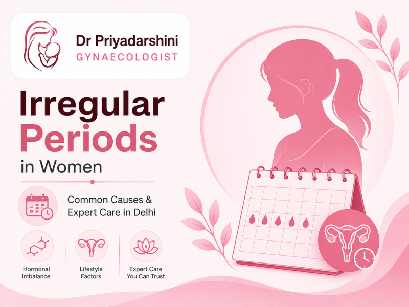 Irregular periods in women treated by Dr. Priyadarshini Ghosh, gynecologist in Kalkaji, Delhi
